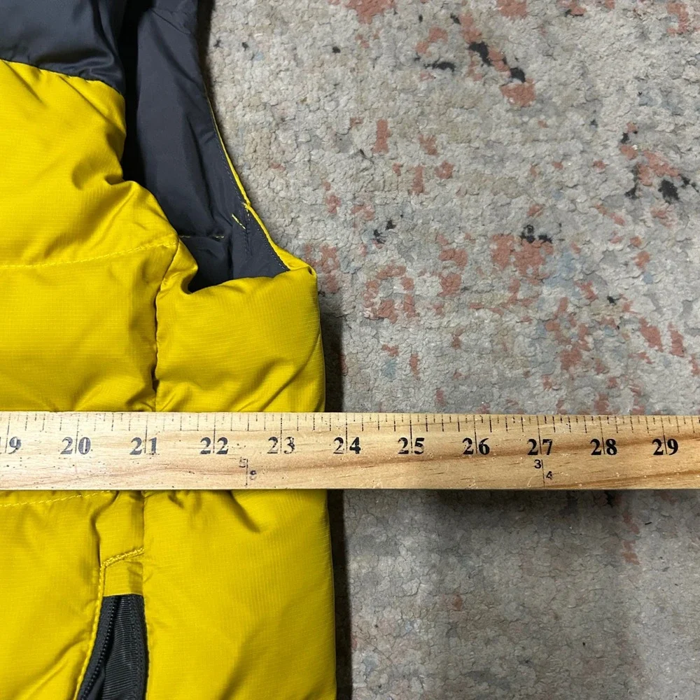 The North Face Nuptse 700 Puffer Vest Mens Large Yellow Black Down Insulated